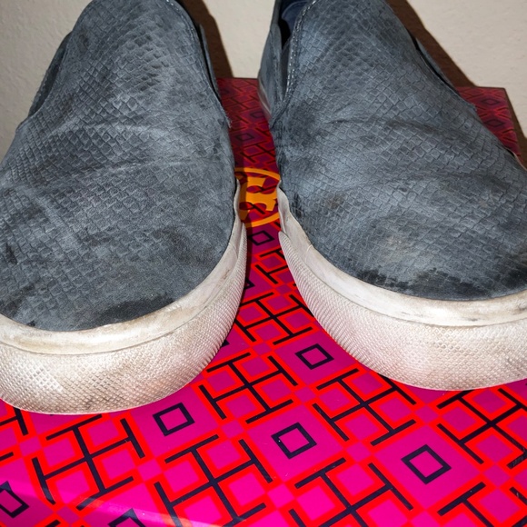 TORY BURCH Lennon Slip-On Sneaker Cobra Nubuck Navy Blue Size 9 with box - Picture 3 of 10